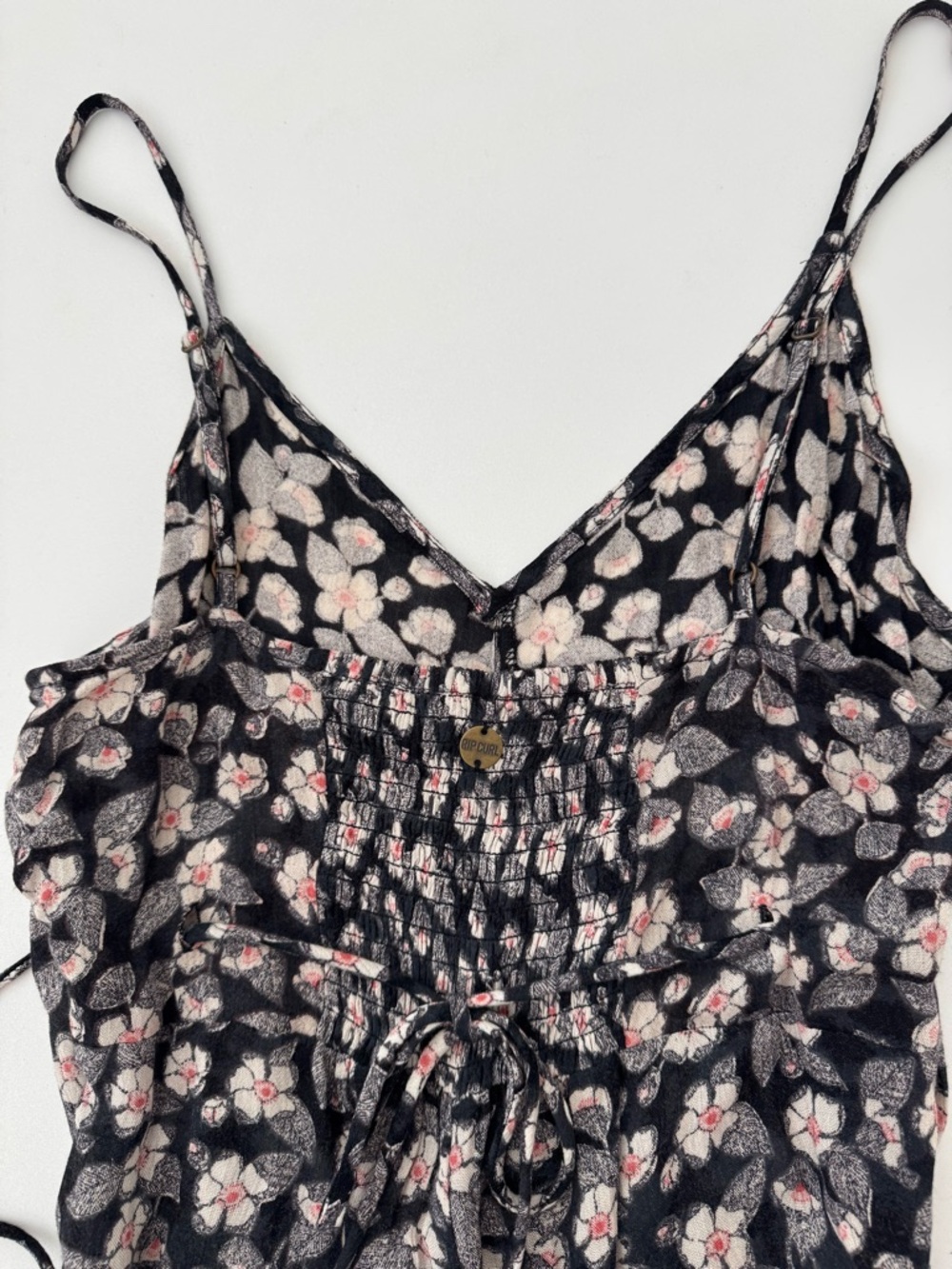 Rip Curl Floral Jumpsuit S Wide Leg Boho Gauzy Summer Beach Resort - Picture 6 of 9